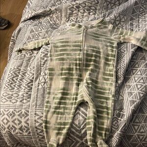 Tahari Striped Green and Cream Kids Footie